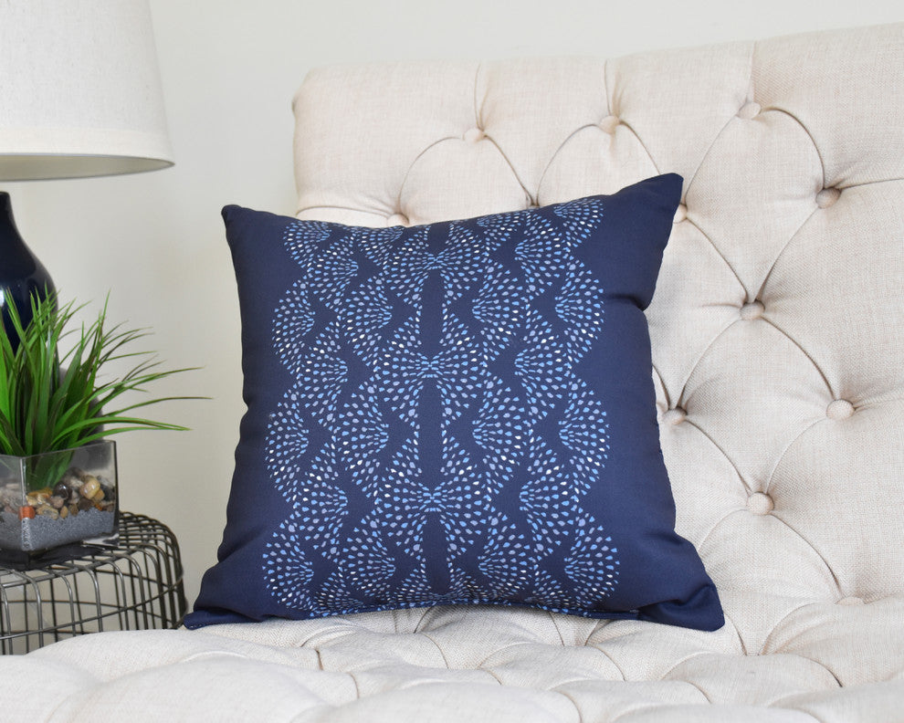 Dotted Focus 26" Blue Geometric Print Decorative Throw Pillow