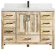 Malibu Mango 48 Single Sink Bath Vanity in White Washed 2" White Quartz