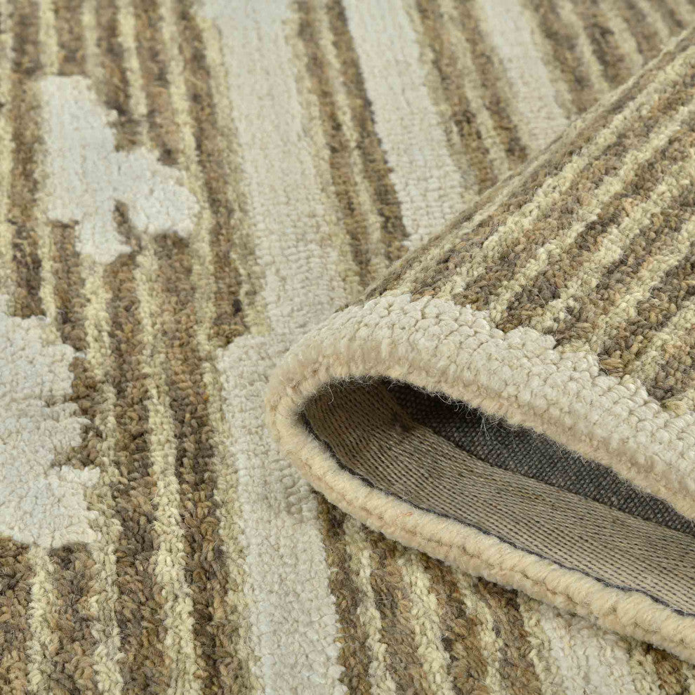 Chicago Turlen Area Rug, Beige, 5' x 8', Geometric