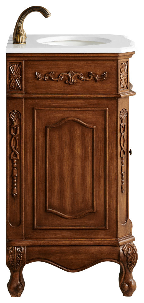 Bathroom Vanity, Teak, 21", Single Sink