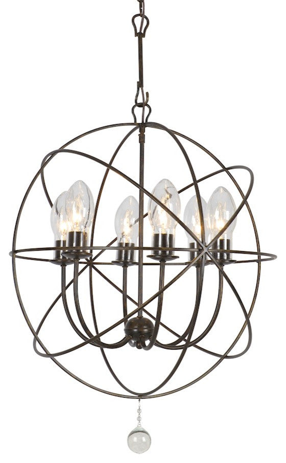 Crystorama SOL-9326-EB, 6-Light Outdoor Chandelier, English Bronze