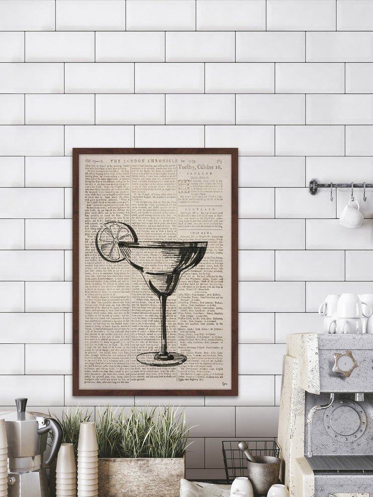 "Margarita Outline" Framed Painting Print, 16"x24"