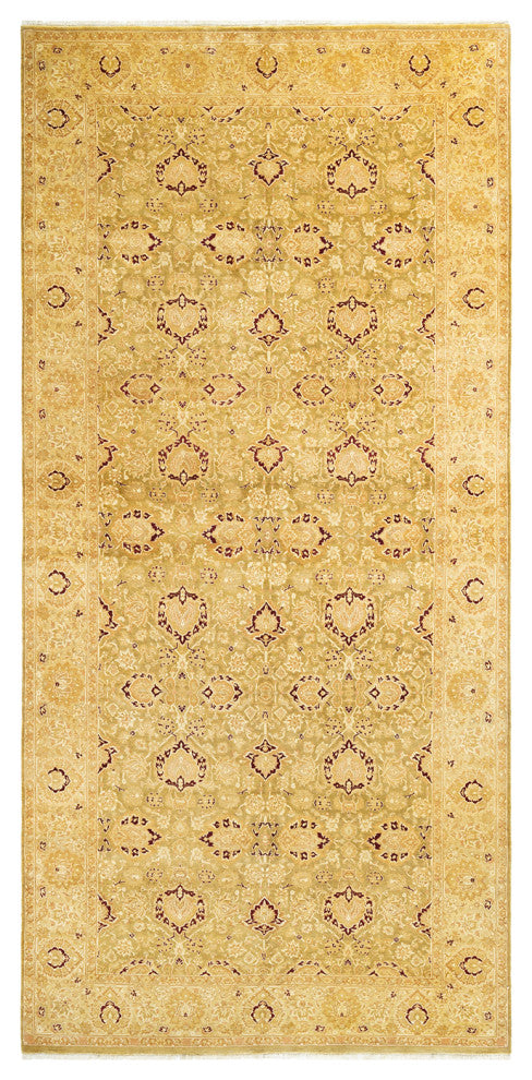 Mogul, One-of-a-Kind Hand-Knotted Runner Green, 6'1"x13'0"