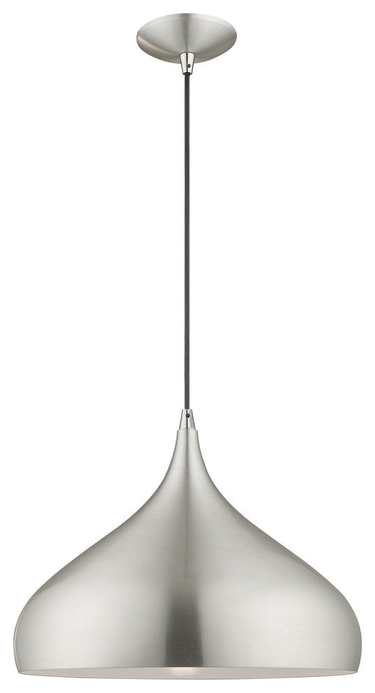 Livex Lighting Brushed Aluminum 1-Light Mini Pendant