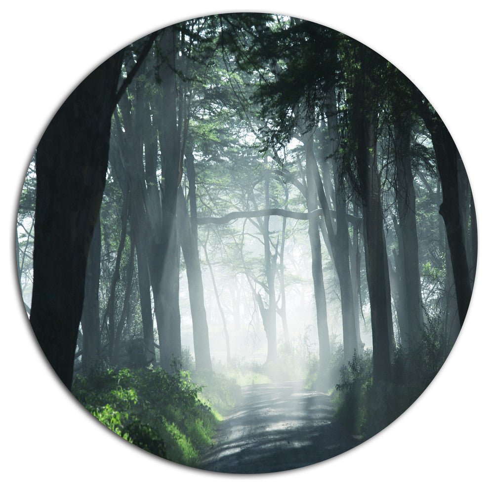Dense Rain Forest At Sunrise, Landscape Round Wall Art, 23"