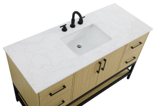 Home Living 54" Single Bathroom Vanity, Honey Brown