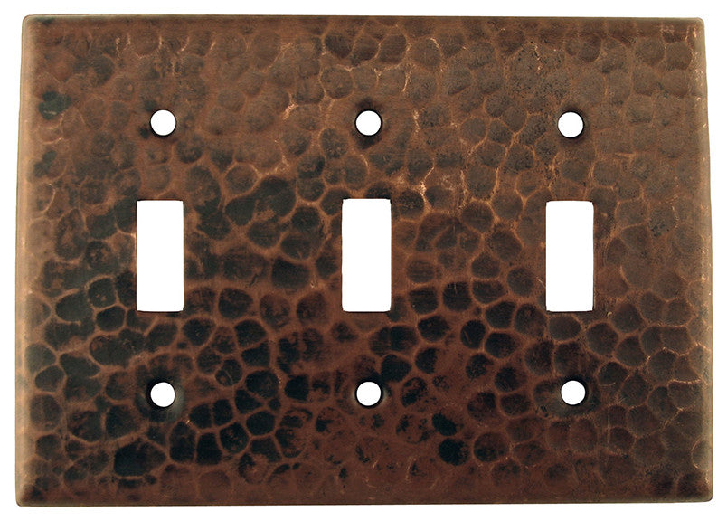 Copper Switchplate Triple Toggle Switch Cover