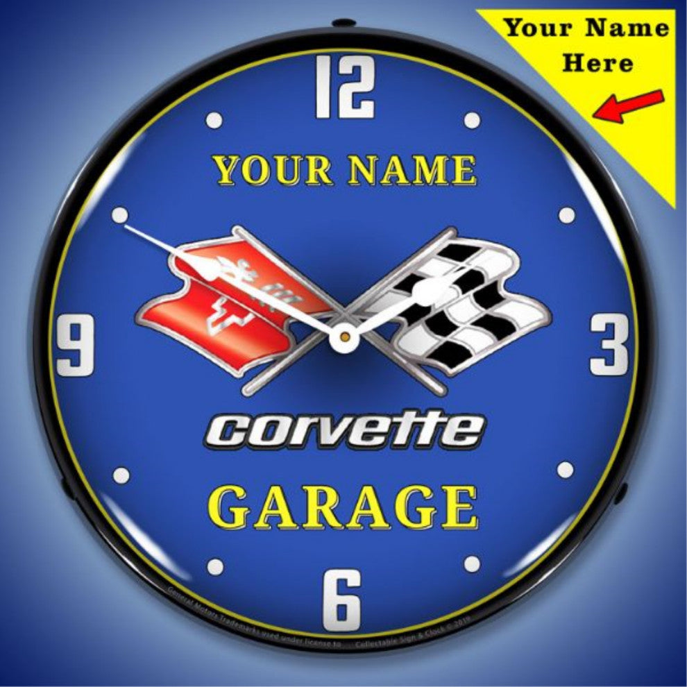 GM1907704 Add Your Name C3 Garage Clock