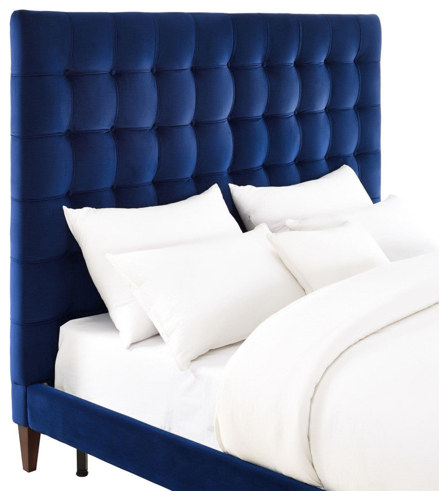 Eden Navy Velvet Bed, King