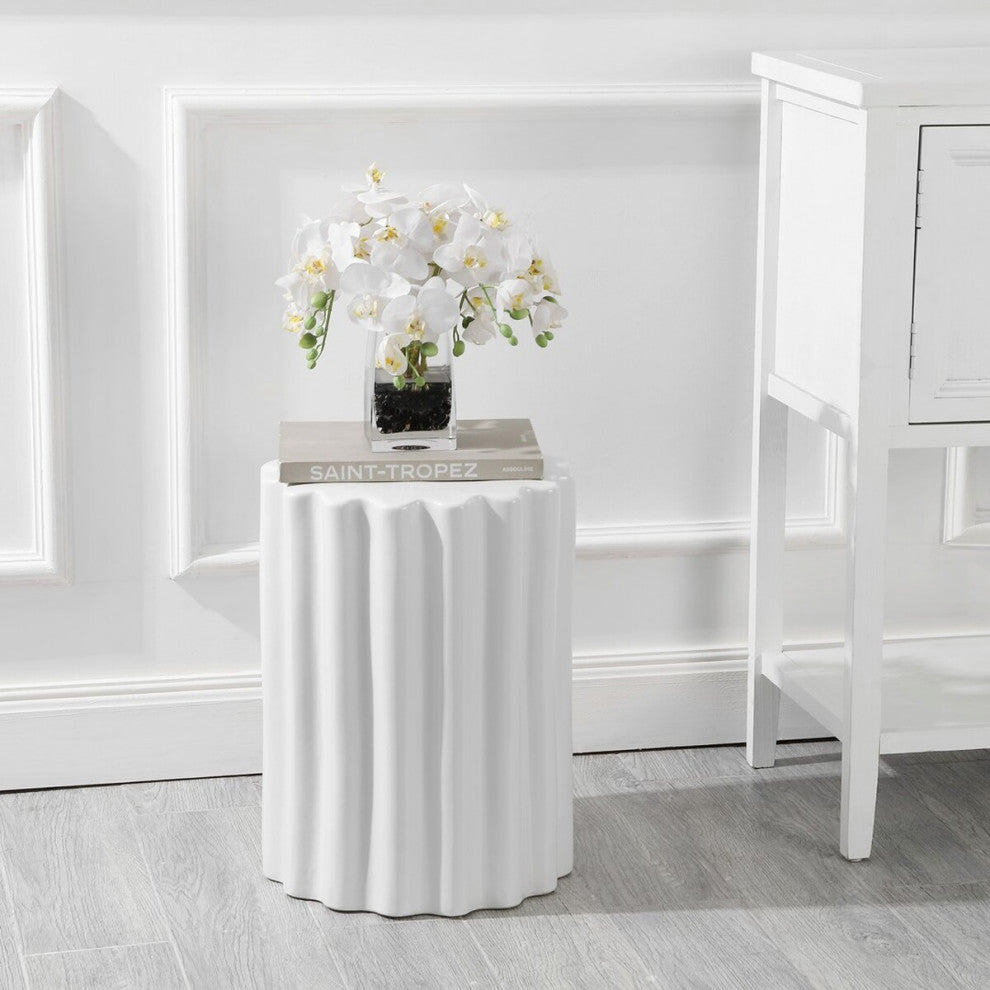 Safavieh Tulett 18" Garden Stool, White