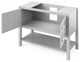 Adler Transitional 48" Grey Vanity, Black Granite Vanity Top