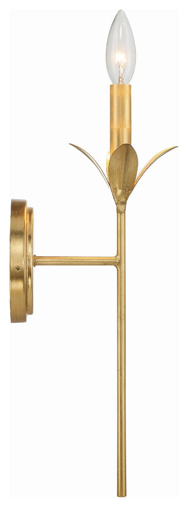 Broche 1-Light Antique Gold Wall Mount