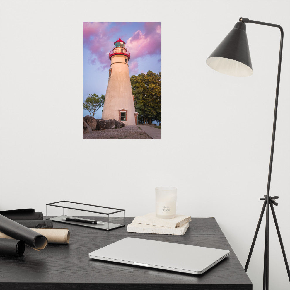 Marblehead Lighthouse at Sunset Coastal Landscape Unframed Wall Art Prints, 12" X 18"