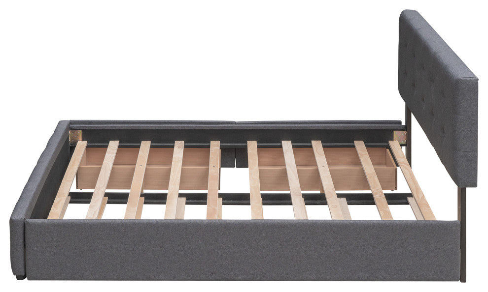 Gewnee Platform Bed with 2 Drawers and 1 Twin XL Trundle