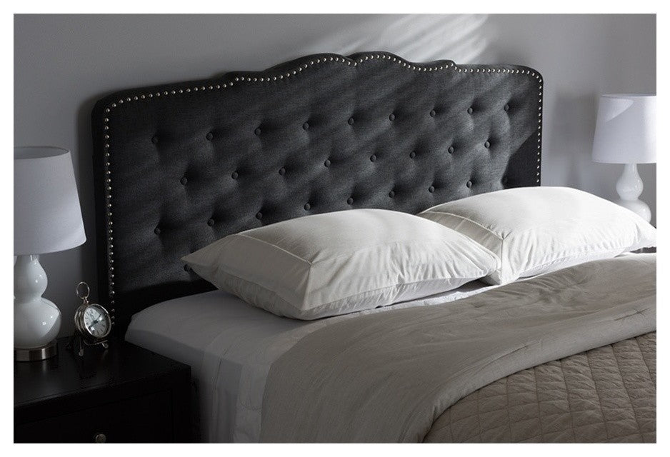 Lucy Modern Dark Gray Fabric King Size Headboard