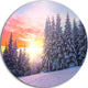 Winter Sunset In Bulgaria, Landscape Photo Round Wall Art, 23"