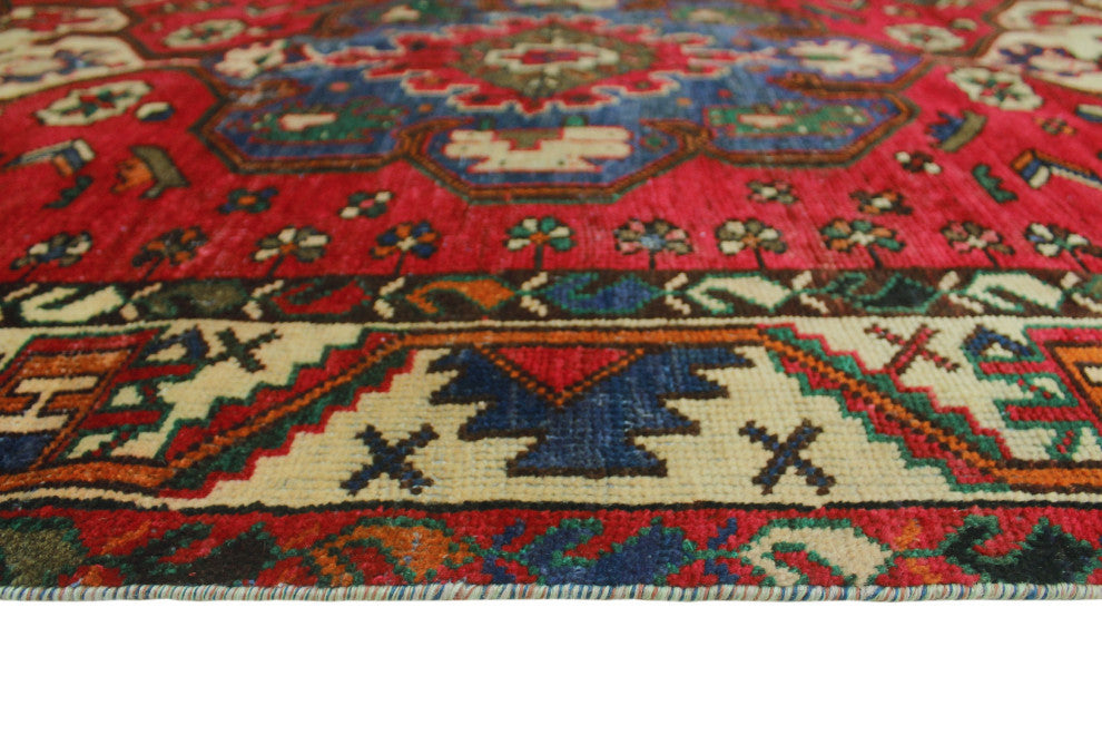Vintage Distressed Thamara Red Rug