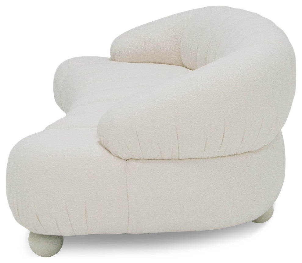 Divani Casa Duran Contemporary White Fabric 4-Seater Sofa