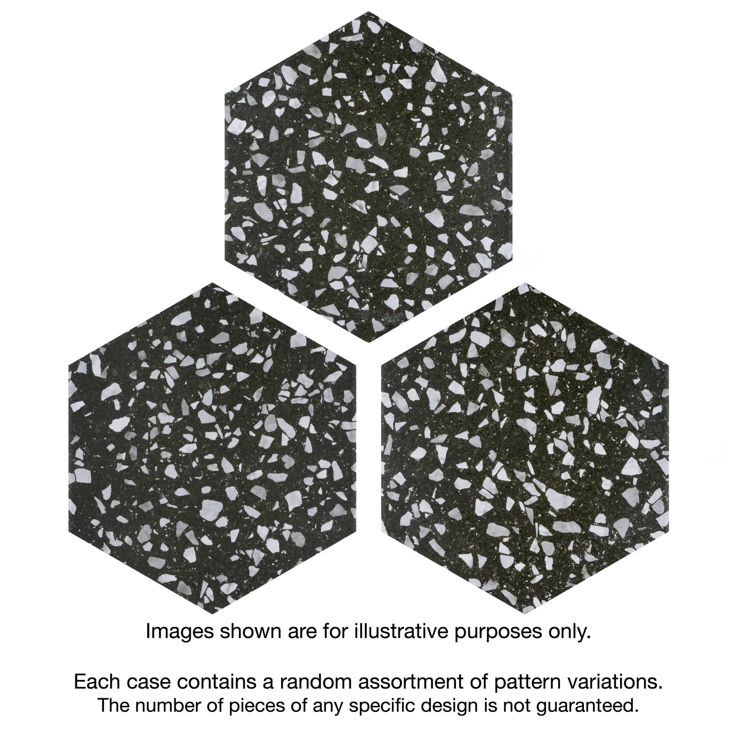 Venice Hex Black Porcelain Floor and Wall Tile