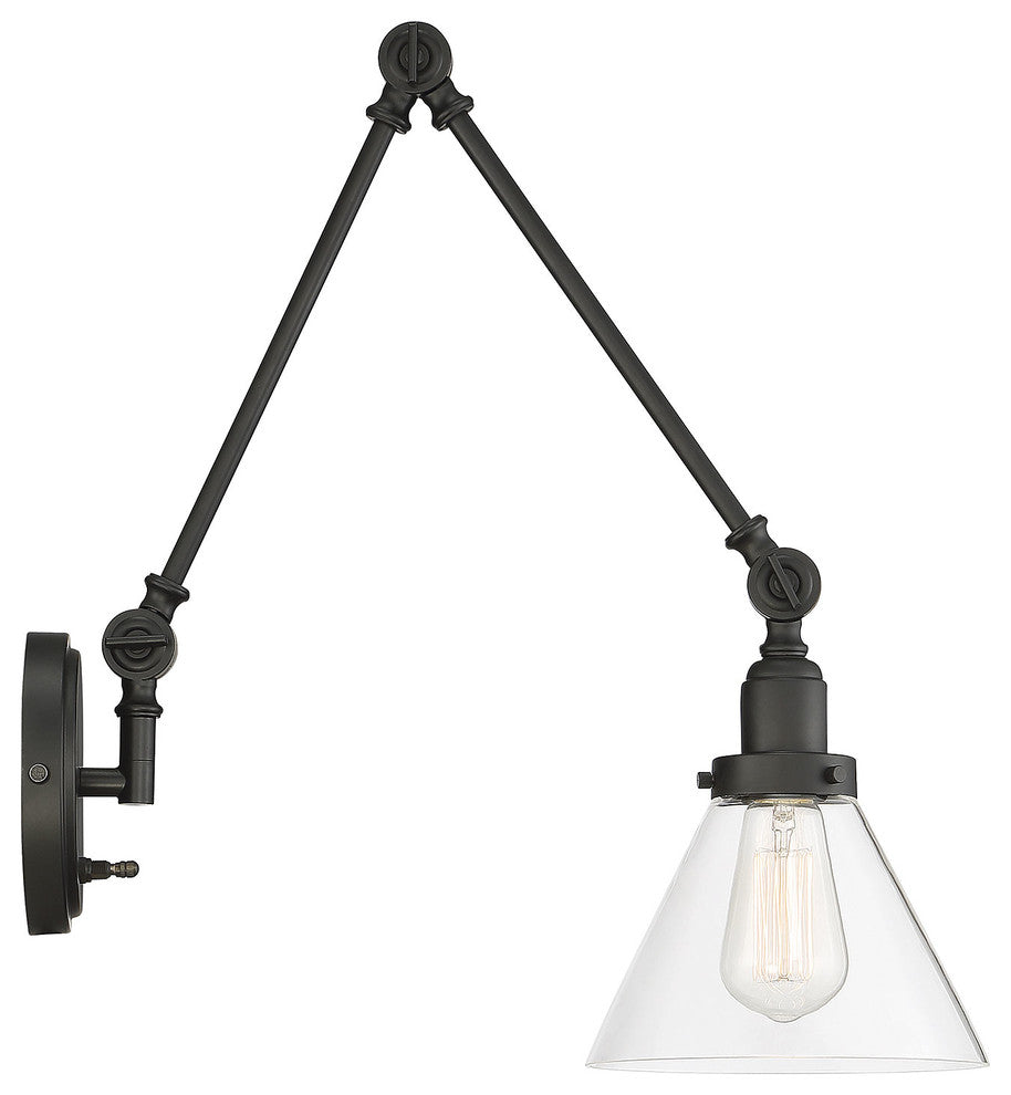 Drake 1-Light Adjustable Sconce, Matte Black