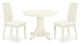 3Pc Dinette Set Includes Round Dining Room Table, Two Seat Dining Chairs, White