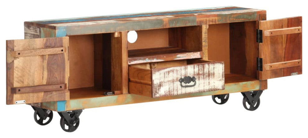 vidaXL TV Cabinet Solid Reclaimed Wood Lowboard Stereo HiFi Plasma Stand Unit