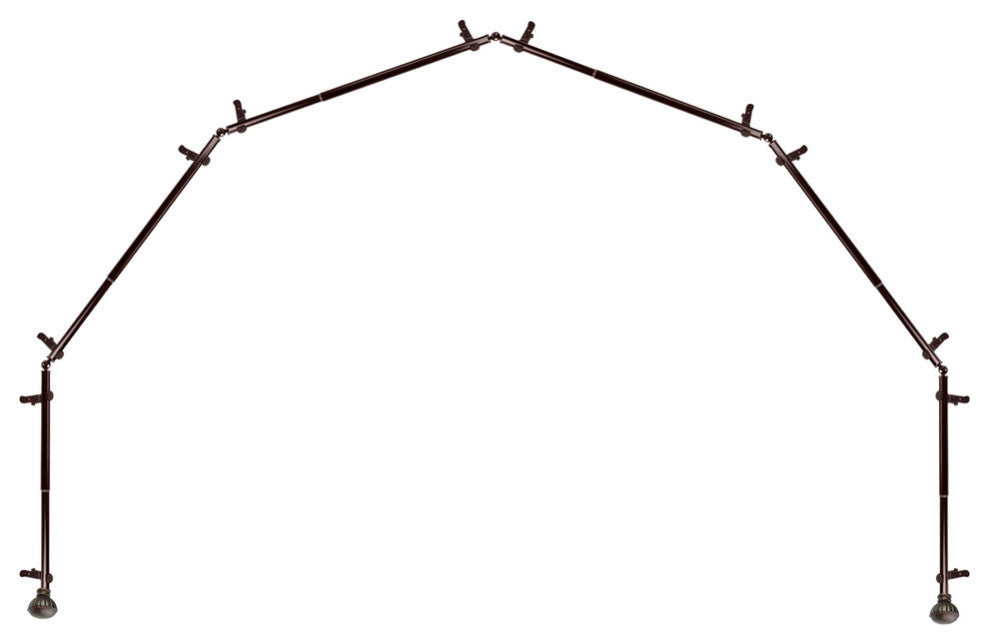 Magnolia 13/16" 6-Sided Bay Window Curtain Rod, Cocoa
