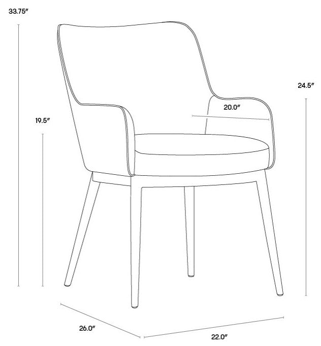 Franklin Dining Chair, Antique Brass, Beige Linen Fabric
