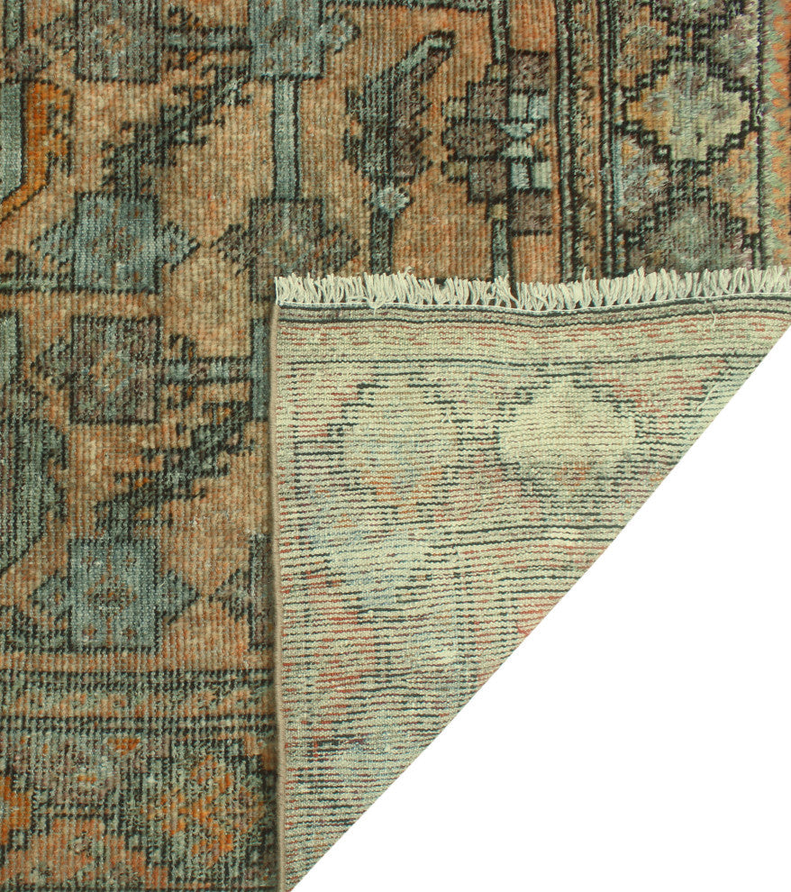 Vintage Distressed Aracy Rust/Grey Runner, 4'11 x 9'9