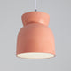 Large Hourglass Pendant, Gloss Blush, Brushed Nickel, White Cord