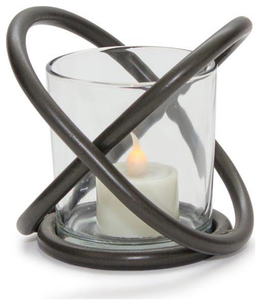 Votive Holder, Set of 2, 4"H Metal/Glass