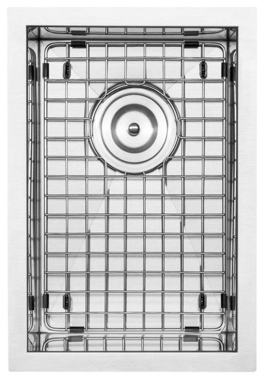 12" Zero Radius Undermount 16-Gauge Stainless Steel Kitchen and Bar Sink, Sink W