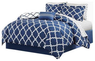 Madison Park Microfiber Printed 7-Piece Reversible Comforter Set, King