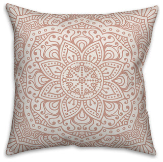 Blush Boho Medallion 16x16 Throw Pillow