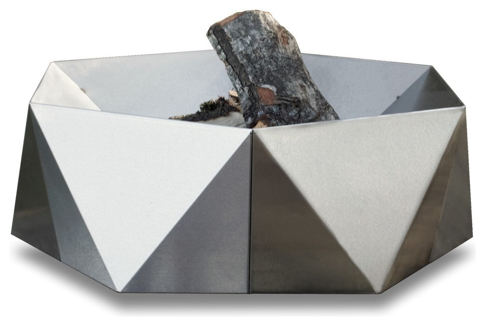 Junda Stainless Steel 30" Fire Pit, Wood Burning