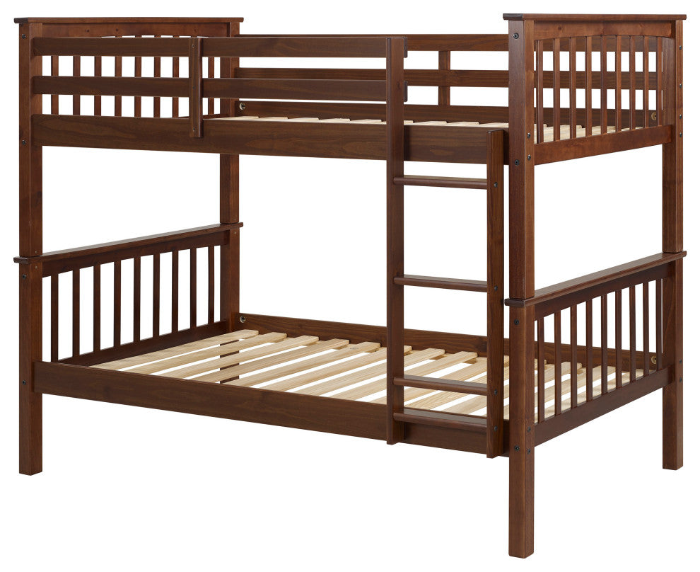 Solid Wood Twin over Twin Mission Design Bunk Bed - Walnut