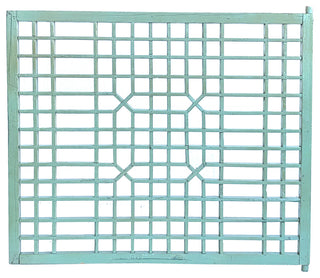 Vintage Rustic Pastel Light Green Grid Geometric Wood Wall Panel