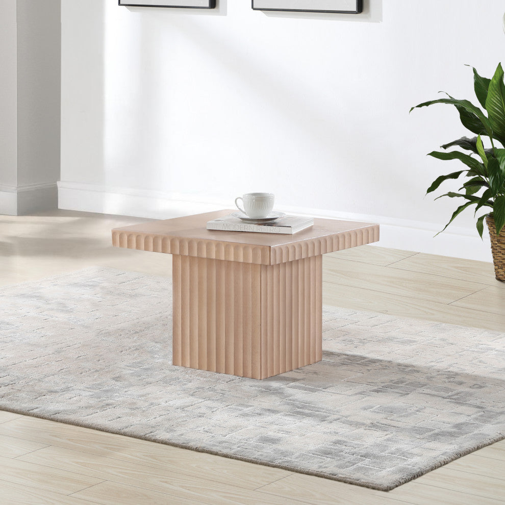 Spencer Oak Veneer Coffee Table, Natural, 15" H, 1 Piece