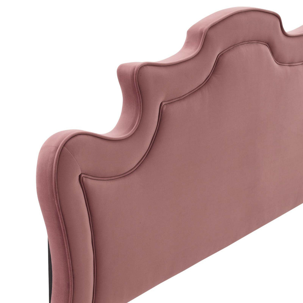 Evangeline Performance Velvet Twin Headboard, Dusty Rose