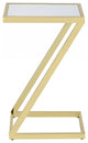 15.5" X 11.5" X 25.25" Mirror and Gold Metal Tube Side Table