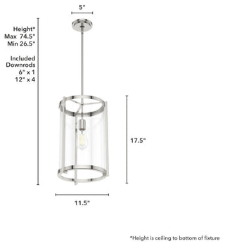 Astwood Polished Nickel 1 Light Pendant Ceiling Light Fixture