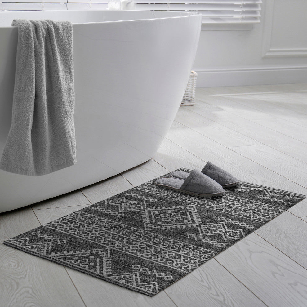 Indoor/Outdoor Sedona SN14 Midnight Machine Washable 1'8" x 2'6" Rug