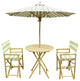 Bamboo 4-Piece Round Table Set, Celadon Stripes