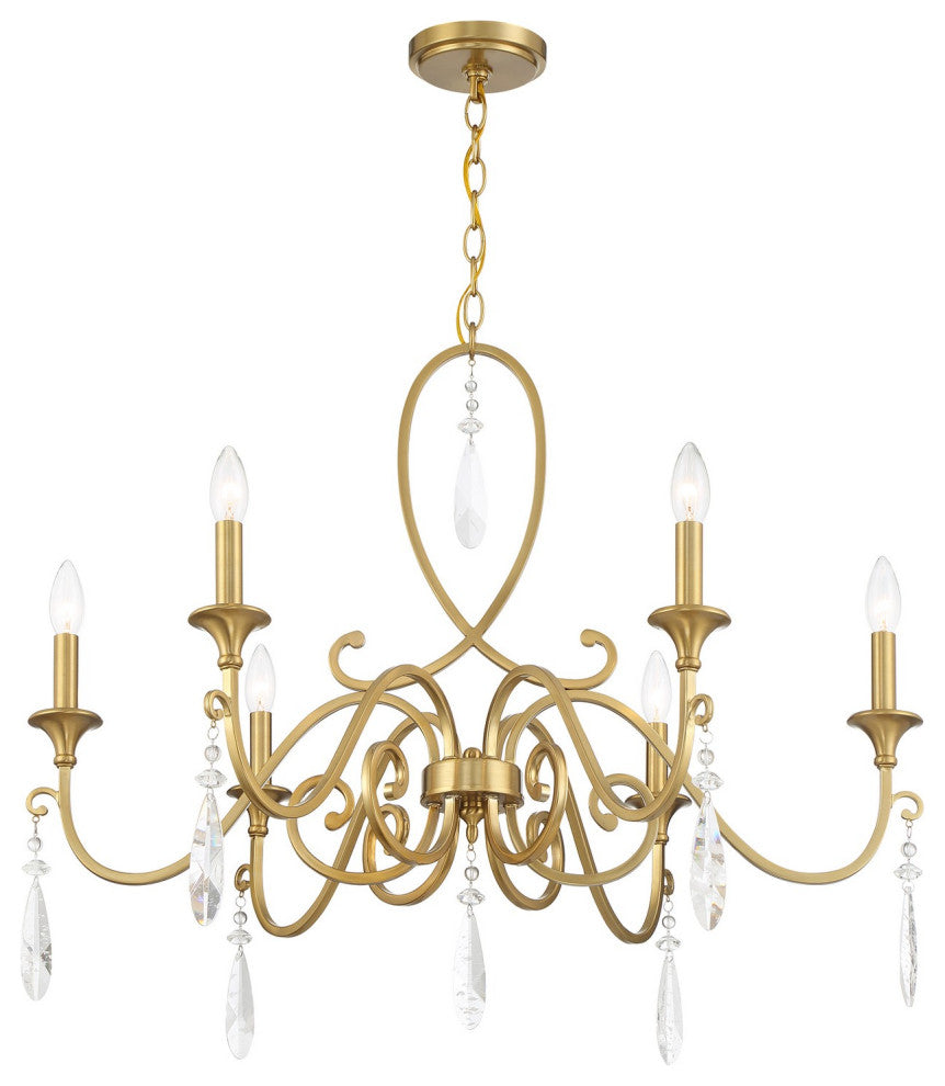 Fairchild 6-Light Chandelier, Warm Brass