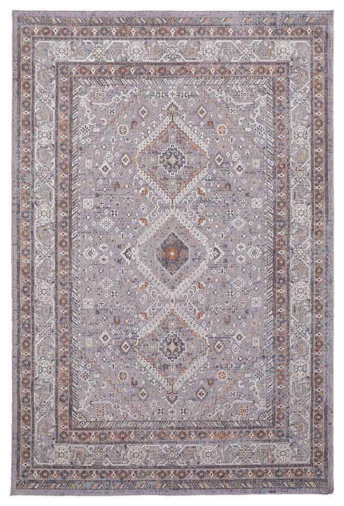 Weave & Wander Edwardo Rug, Gray/Orange, 1'-8" X 2'-10" Rug