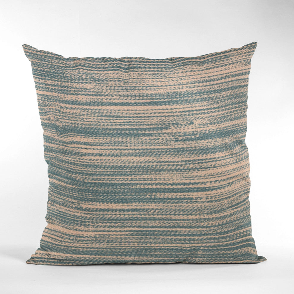 Plutus Blue Shower Stripe Luxury Throw Pillow, 22"x22"