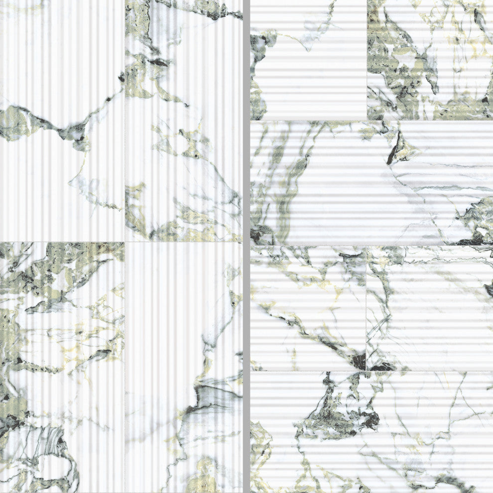 Touche Pleated Deco Jade Porcelain Floor/Wall Tile