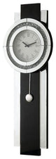 Benzara BM268981 Pendulum Wall Clock With Mirror Trim and Round Shape, Silver