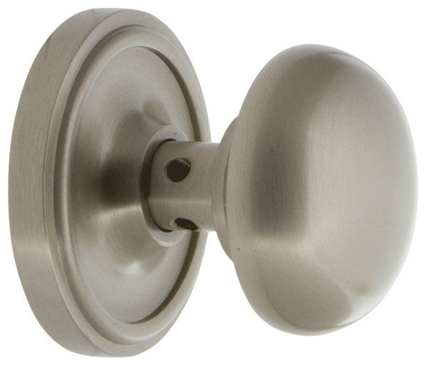 Classic Rosette Privacy New York Knob, Satin Nickel
