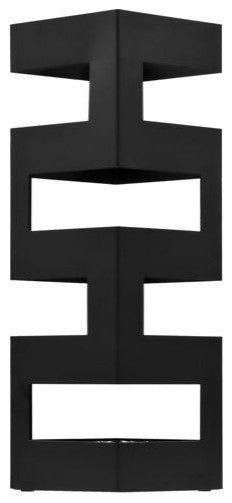 vidaXL Umbrella Stand Black Powder-coated steel Modern Umbrella Stand